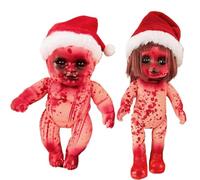 Lawnrden 2 Pcs Creepy Doll Bloody Died Girl & Boy Halloween Scary Haunted Doll Hanging PVC Portable Horror Dolls for Haunted House, Prank Game|Dolls