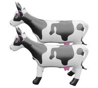 Lawnrden 2PCS Inflatable Cow 35.4x23.6 Lifelike Blow up Cow Decorative Inflatable Animals Pvc Bull Pool Float for Halloween Party Supplies| Bull Riding Pool Float