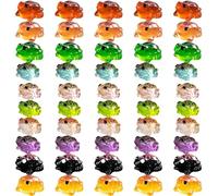 Lawnrden 50PCS Mini Resin Frogs, Luminous Tiny Frogs, 1.1x0.6 Inch Mini Resin Figurines for Moss Landscape Fairy Garden Dollhouse DIY Terrarium Craft Decor, Random Color| Tiny