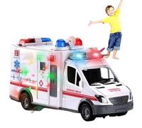 Lawnrden Ambulance Toy Realistic Emergency Vehicle Toys with Music & LED Lights Real Scene Restore Ambulance Promotes Motor Skills & Imagination Educational Toys | Toy for Boys Age 3-5