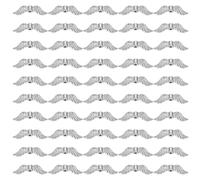 Lawnrden Angel Wing Charm, 50Pcs Angel Wing Beads Antique Silver Metal Alloy Fairy Butterfly Shape Loose Spacer Bead for Jewelry Making Christmas Home Decor
