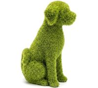 Lawnrden Artificial Topiary Dog, Dog Topiary, Green Flocked Garden Statue Sitting Puppy Statue for Garden, Yard, Balcony Decor & Photo Prop, 6.5x4.7in