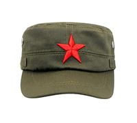 Lawnrden Baseball Cap Red Star Army Cap Vintage Men Flat Top Cool Hat,
