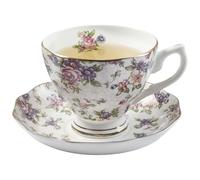 Lawnrden Bone China Tea Cups, Bone China Tea Set, Elegant Floral Cup and Saucer, Practical Dining Tableware for Home Kitchen, Ideal Gifts