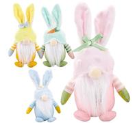Lawnrden Bunny Gnome, Easter Bunny Gnome 4Pcs Rabbit Plush Rustic Easter Gonk, Cute Gnomes Gifts Holiday Decor Faceless Ornaments Decorations