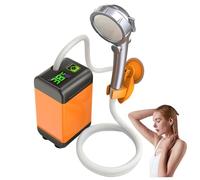 Lawnrden Camping Shower 12V 4800mAh Rechargeable Temperature Monitoring Portable Shower with Showerhead, Suction Cup Bracket & Detachable Filter for Backpacking, Hiking, Outdoor, | Portable Head