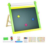 Lawnrden Chalk Board for Kids|Chalk Board For Kids, Art Easel - Double-sided Magnetic Adjustable Wooden Tabletop Chalkboard With Art Supplies for Toddlers & Elementary Students