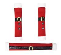 Lawnrden Christmas Fridge Handle Covers 3Pcs Santa Suit Kitchen Christmas Refrigerator Handle Covers Xmas Kitchen Decorations for Microwave, Dishwasher, Oven|Utensil Sets