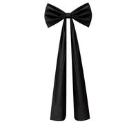 Lawnrden Christmas Tree Topper Bow 19.7x70.9 Soft Long Tail Velvet Christmas Tree Bows Decorative Hanging Ornaments for Party Door Wall Backdrop, Black
