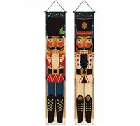 Lawnrden Christmas Wall Decor, 1 Pair Christmas Door Decorations 12x71 Nutcracker Pattern Banner Hanging Porch Door Sign for Wall Party Holiday Home Decor
