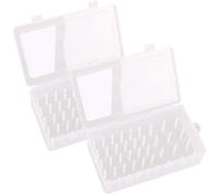 Lawnrden Clear Storage Box/Organizer, Sewing Thread Storage Holds 42 Spool 2PCS Thread Holder Empty Visible Cotton Reel Plastic Leakproof Sewing Box for Embroidery Spools Transparent