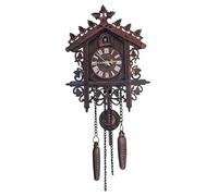 Lawnrden Cookoo Clock,Vintage Bird Flapping Cuckoo Clocks Volume Adjustable Coo Coo Clocks Wall Decoration Pendulum Cuckoo Clock for Home Living Room Office, Dark Black