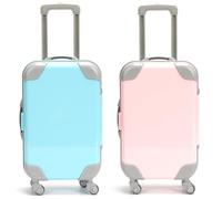 Lawnrden Doll Accessories Carry Suitcase, 2 PCS Mini Doll Luggage Set for 16 & 18 Inch Dolls, ABS Plastic Suitcase Toy with Handle, Travel Case for America Girl Accessories