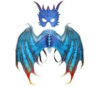 Lawnrden Dragon Costume Dragon Mask with Horn & Wing Set, PU Foam Halloween Costumes Unisex One Size Halloween Cosplay Set for Adult Cosplay Masquerade Carnival| Owl Mask