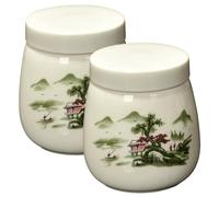 Lawnrden Egg Coddlers Sets with Lids|2Pcs Egg Coddler, 220ml Vintage Ceramic Coddled Cups with Lids for Quick and Easy Breakfast or Elegant Display