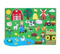 Lawnrden Farm Animals Felt Story Board Set,Early Learning Interactive Wall Hanging Felt Board for Toddlers Family Christmas Role Playing Children Xmas(41x30 Inch)