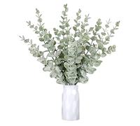 Lawnrden Faux Eucalyptus Branches, Artificial Eucalyptus Leaves Stems Grey Green Plastic Faux Branches for Home Wedding Decoration 20PCS 41cm