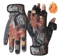 Lawnrden Fishing Gear and Equipment, Fishing Gloves 1 Pair Fleece-lined Fastening Tape Breathable Winter Gloves Men Waterproof Windproof Touch Screen Thermal Outdoor for Biking Mountain Climbing, XL