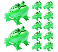 Lawnrden Frog Balloons, Inflatable Frog 12PCS Light Up Realistic Balloon PVC Inflatable Animals with Elastic String Squeaky Blow Up Animals