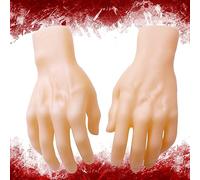 Lawnrden Halloween Props, Halloween Hands Left and Right Spooky Vinyl PVC Hand Scary Realistic Hands Bloody Dead Body Parts for Haunted House Props Decoration