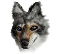 Lawnrden Halloween Wolf Mask Realistic Soft Latex Furry Mask with Furs Hair Full Face Cosplay Prop Adult Unisex for Halloween Carnival Party Haunted House