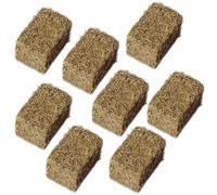 Lawnrden Hay, Miniature Hay Bales 8Pcs Simulation Wooden DIY Decorative for Crafts Faux Mini Bales for Dollhouse Toy Farm, Rectangular