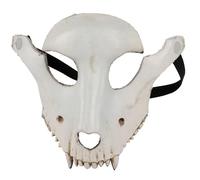 Lawnrden Horror Mask, Deer Skull Mask, 3D PU Halloween Sheep Skull, Realistic Scary Party Props for Halloween Masquerade Carnival Cosplay, 8.7x7.9in