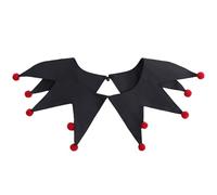 Lawnrden Jester Collar Adult Christmas Elf Black and Red Clown Neck Collar for Holiday Santas Helper Costume Accessory