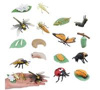 Lawnrden Life Cycle Toys for Kids, 4 Sets A Bugs Life Toys Includes Butterfly, Honey Bee, Dragonfly & Ladybird, Plastic Bugs, Early Educational Animal Figurines