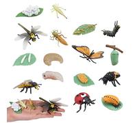 Lawnrden Life Cycle Toys for Kids, 4 Sets A Bugs Life Toys Includes Butterfly, Honey Bee, Dragonfly & Ladybird, Plastic Bugs, Early Educational Animal Figurines| Plastic