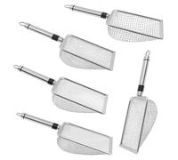 Lawnrden Litter Scoop, 5Pcs Cat Litter Scoop, Stainless Steel with Handle 2/2.8/3.8/4.3/5mm Compost Sieve with Hanging Ring for Cat Owners