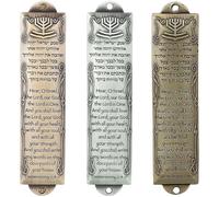 Lawnrden Mezuzah for Door|3PCS Mezuzah with Scroll for Door 5x1 Inch Metal for with English & Hebrew Blessing Kosher Scroll Easy to Install for New Home Jewish Gifts