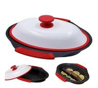 Lawnrden Microwave Grill Pan, Microwave Bacon Cooker with Cover, Crisper & Grilled Cheese Maker, Dishwasher Safe for Easy Clean Grill Pan with Lid