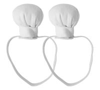 Lawnrden Mini Chef Hat Headband, Mini Chef Hat Headband 2PCS Cute Tiny with Elastic Band for DIY Dolls Craft Accessories