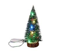 Lawnrden Mini Christmas Tree with LED Light Artificial Wood Base Battery Powered White Pine Desktop Decoration for Home Office Photography, 15cm| Mini Christmas Tree with Lights