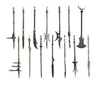 Lawnrden Mini Weapons 14Pcs Zinc Alloy Ancient Miniature Weapons Includes Lance, Halberd, Spear, Dagger-Axe & More, Gift for Collectors
