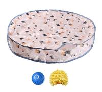Lawnrden Moving Cat Toy, Interactive Cat Toys Rechargeable Fast Rolling Ball in Play Mat Automatic Motion Activated Moving Ball Hide and Seek Toy Fun Mouse Catching Game