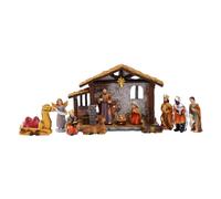 Lawnrden Nativity Set Resin Vivid Traditional Detailed Christmas Nativity Sets 12-Piece Collectible Religious Decorations for Indoor Tabletop Home