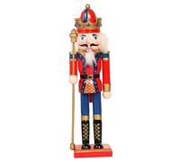 Lawnrden Nutcracker Soldier|Nutcracker Christmas Decor 11.8" Wooden Painted Detailing Figures Holding a Scepter for Christmas Tabletop Decoration, Scepter