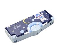 Lawnrden Out Pencil Case Large Capacity Multifunctional Pencil Case with Push Button Sharpener Ruler Eraser Astronauts, Writing