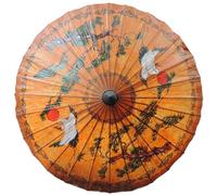 Lawnrden Paper Umbrellas for Weddings, Paper Umbrellas Waterproof Parasol Red-Crowned Crane Pattern Chinese Umbrella Oiled Parasol Umbrella for Parties Photography Costumes Decoration