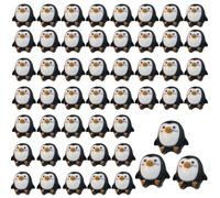 Lawnrden Penguin, Mini Penguins 50Pcs 0.4 Inch Adorable & Cartoon Mini Penguin Figurines DIY Friendly Decorative Resin Animals for Micro Landscape, Dollhouse, Nail Art