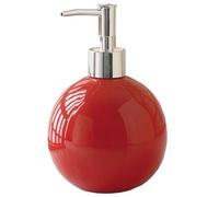 Lawnrden Red Soap Dispenser, 550ml Round Ceramic Soap Dispenser Refillable Lotion Bottle with Pump for Home Bathroom Decor|Bathroom Accessory Sets