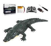 Lawnrden Remote Control Alligator 2.4 Ghz, Dual-Propeller, Realistic Pool RC Alligator Waterproof Rechargeable Remote Control Water Toys for Swimming Pool Bathroom Toys| Float