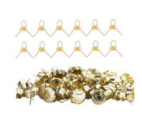 Lawnrden Round Christmas Ornament Cap Replacement Hangers|Ornament Caps 100Pcs Secure Metal Christmas Hooks Replacement Hangers 20mm, Golden
