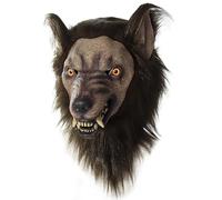 Lawnrden Scary Werewolf Mask for Adults, Werewolf Mask Realistic Latex Halloween, One Size Scary Wolf Costume with Fangs & Ventilation Holes Cosplay Animal for Halloween Party, Pranks, Carnivals