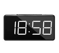Lawnrden Small Mini Digital Alarm Clock, Mini Digital Clock, Tiny, USB or Battery Powered LED with 2 Light Setting, Timing Snooze Function Black for Home, Office, Hotel