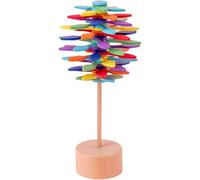 Lawnrden Spinning Fidget Toy, Colorful Wooden Spin Art Toys with Wooden Base Anxiety Stress Relief Spin Toys Sensory Educational Decompression Toy for Kids Adults| Sensory