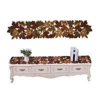 Lawnrden Table Runner, Fall Table Runners Hollow-out Embroidered Maple Leaves Autumn Runner for Thanksgiving Christmas Harvest Decor 13.9x68.5 inch