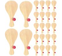 Lawnrden Wooden Paddle Ball with String:24Pcs DIY Painting Graffiti Rackets for Kids, Assorted Animal Shapes - Fun Paddle with Ball Attached Retro Party in Kids' Wood Craft Kits
